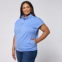 "As Is" Joy Performance Luxe Buttersoft Short Sleeve Full Zip Jacket