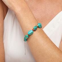 "As Is" KALIFANO Turquoise Nugget and Spiny Oyster Shell Bracelet
