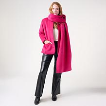 "As Is" KAP by Kaphill Melton Coat with Wrap Scarf