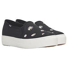 "As Is" Keds® Triple Decker Embroidered Daisy Canvas Platform Sneaker