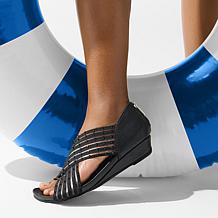 "As Is" Kenneth Cole Reaction Gigi Jeweled Stretch X-Band Wedge Sandal