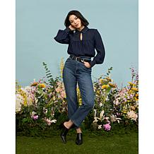 "As Is" La Joie Smocked Collar Long-Sleeve Blouse