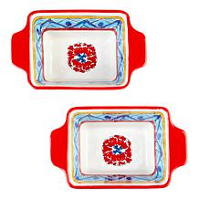 "As Is" Lidia's Kitchen 2-pack Ceramic Loaf Pans
