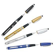 "As Is" Living Glow 4-pack Ballpoint Pen with LED Magnifier and Sty...
