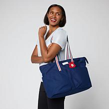 "As Is" London Fog Multi-Pocket Canvas Tote with Flower Charm