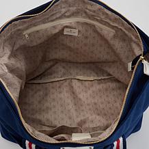 "As Is" London Fog Multi-Pocket Canvas Tote with Flower Charm