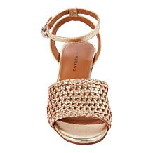 "As Is" Lucky Brand Modessa Leather Woven Sandal