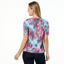 "As Is" Mark & James by Badgley Mischka Elbow-Sleeve Draped Top