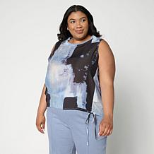 "As Is" MarlaWynne Printed Woven Sleeveless Top