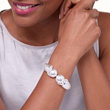 "As Is" MarlaWynne Teardrop-Shaped CZ-Accented Bangle Bracelet