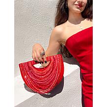 "As Is" Mary Frances Hand-Beaded Multistrand Crossbody Clutch