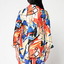 "As Is" Megan Renee Hammered Satin Buttoned Down Top