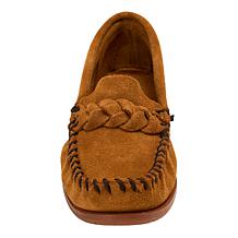 "As Is" Minnetonka® Braided Suede Boat Moccasin