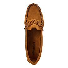 "As Is" Minnetonka® Braided Suede Boat Moccasin
