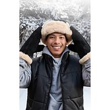 "As Is" Minnetonka Water Resistant Suede & Sheepskin Bomber Hat