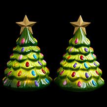 "As Is" Mr. Christmas 12" Pearlized Shatterproof Trees 2-Pack