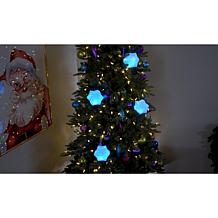 "As Is" Mr. Christmas Blow Mold Lit Snowflake Ornament Set of 4