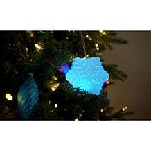 "As Is" Mr. Christmas Blow Mold Lit Snowflake Ornament Set of 4