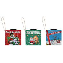 "As Is" Mr. Christmas Set of 3 Musical Record Ornaments