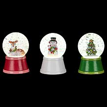 "As Is" Mr. Christmas Set of 3 Nostalgic LED Snow Globes