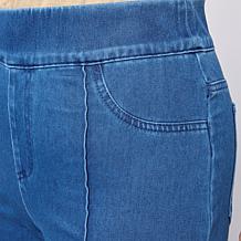 "As Is" Nina Leonard Elastic Waist Pull-On Denim Pant