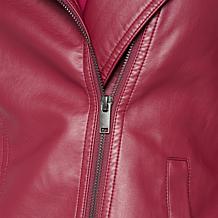 "As Is" Nina Leonard Faux Leather Moto Jacket