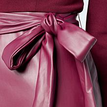 "As Is" Nina Leonard Jewel Neck Long-Sleeve A-Line Dress