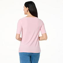 "As Is" Nina Leonard Miracle Matte Knit Drape-Neck Top