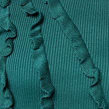 "As Is" Nina Leonard Mock Neck Long-Sleeve Ribbed Sweater