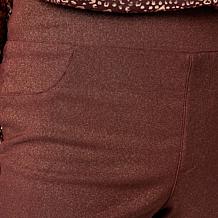 "As Is" Nina Leonard Narrow Leg Pull-On Foiled Pant