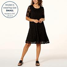 "As Is" Nina Leonard Novelty Burnout Dress