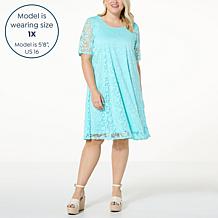 "As Is" Nina Leonard Novelty Burnout Dress