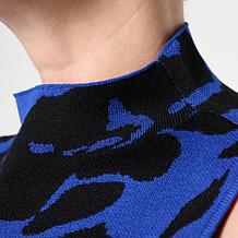 "As Is" Nina Leonard Printed Mock Neck Sweater Tank