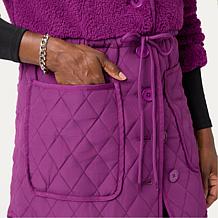 "As Is" Nina Leonard Sherpa Quilted Drawstring Jacket