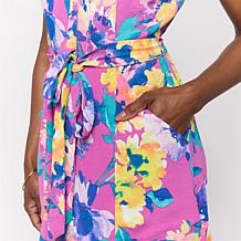 "As Is" Nina Leonard Sleeveless Collared Button Front Dress