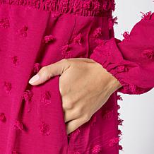 "As Is" Nina Leonard Smocked Waist Surplice Dress