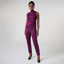 "As Is" Nina Leonard Suede Narrow Leg Pant 