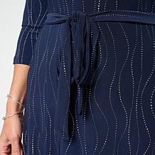 "As Is" Nina Leonard Syliva 3/4-Sleeve Belted Dress