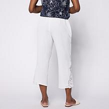 "As Is" Nina Leonard Textured Weave Crop Pant