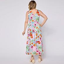 "As Is" Nina Leonard Tiered V-Neck Dress