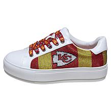 "As Is" Officially Licensed NFL Lace-Up Sparkle Sneaker by Cuce Shoes