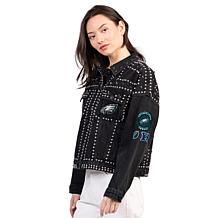 "As Is" Officially Licensed NFL Women's Denim Studded Jacket by Gll...