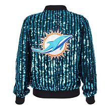 "As Is" Officially Licensed NFL Women's Sequin Jacket by Cuce - Dol...