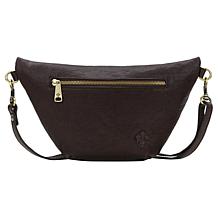 "As Is" P. Nash Tinchi Leather Feather-Accented Convertible Belt Bag