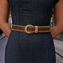 "As Is" Patricia Nash Calais Floral Design Tooled Leather Belt
