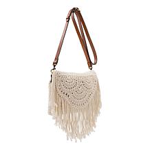 "As Is" Patricia Nash Cannara Leather Trim Crochet Crossbody