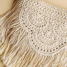 "As Is" Patricia Nash Cannara Leather Trim Crochet Crossbody