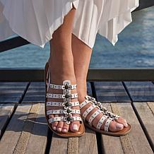 "As Is" Patricia Nash Erba Floral Caged Leather Sandal