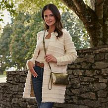 "As Is" Patricia Nash Laurina Leather Crossbody with Wristlet Strap