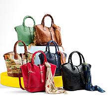 "As Is" Patricia Nash Mina Satchel With Scarf & Crossbody Strap